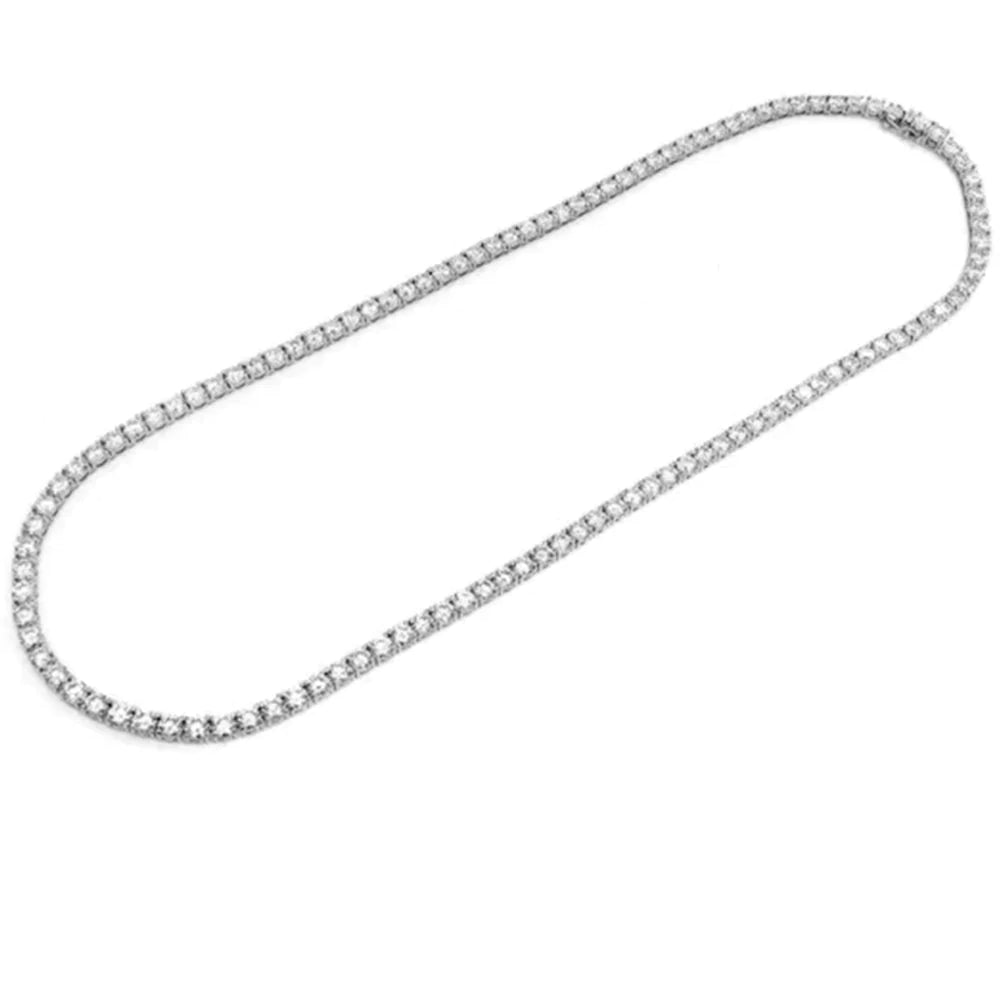 14K White Gold Diamond Tennis Necklace 20"