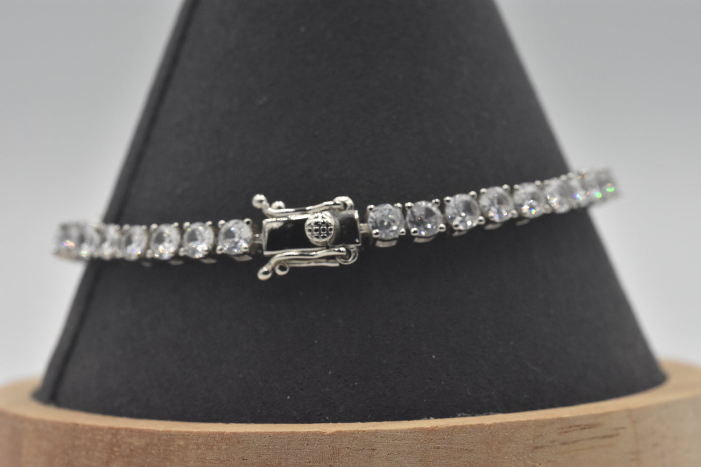 Sterling Silver Bracelet Round Cubic Zirconia