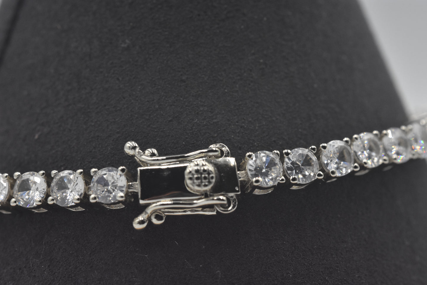 Sterling Silver Bracelet Round Cubic Zirconia