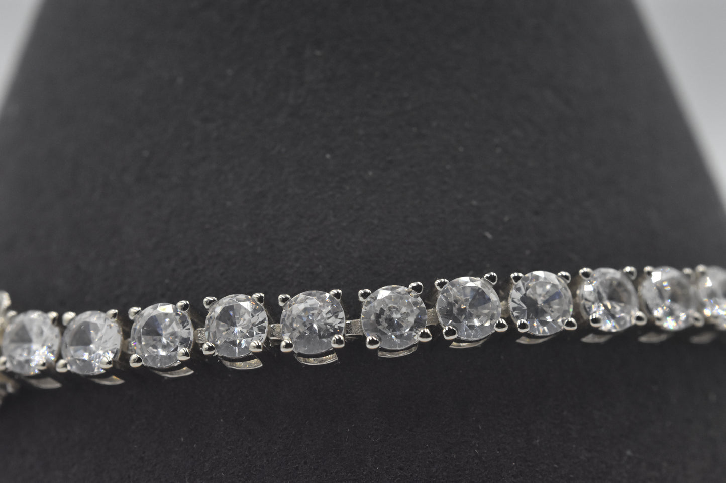 Sterling Silver Bracelet Round Cubic Zirconia