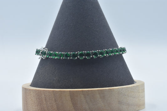 Sterling Silver Bracelet Emerald